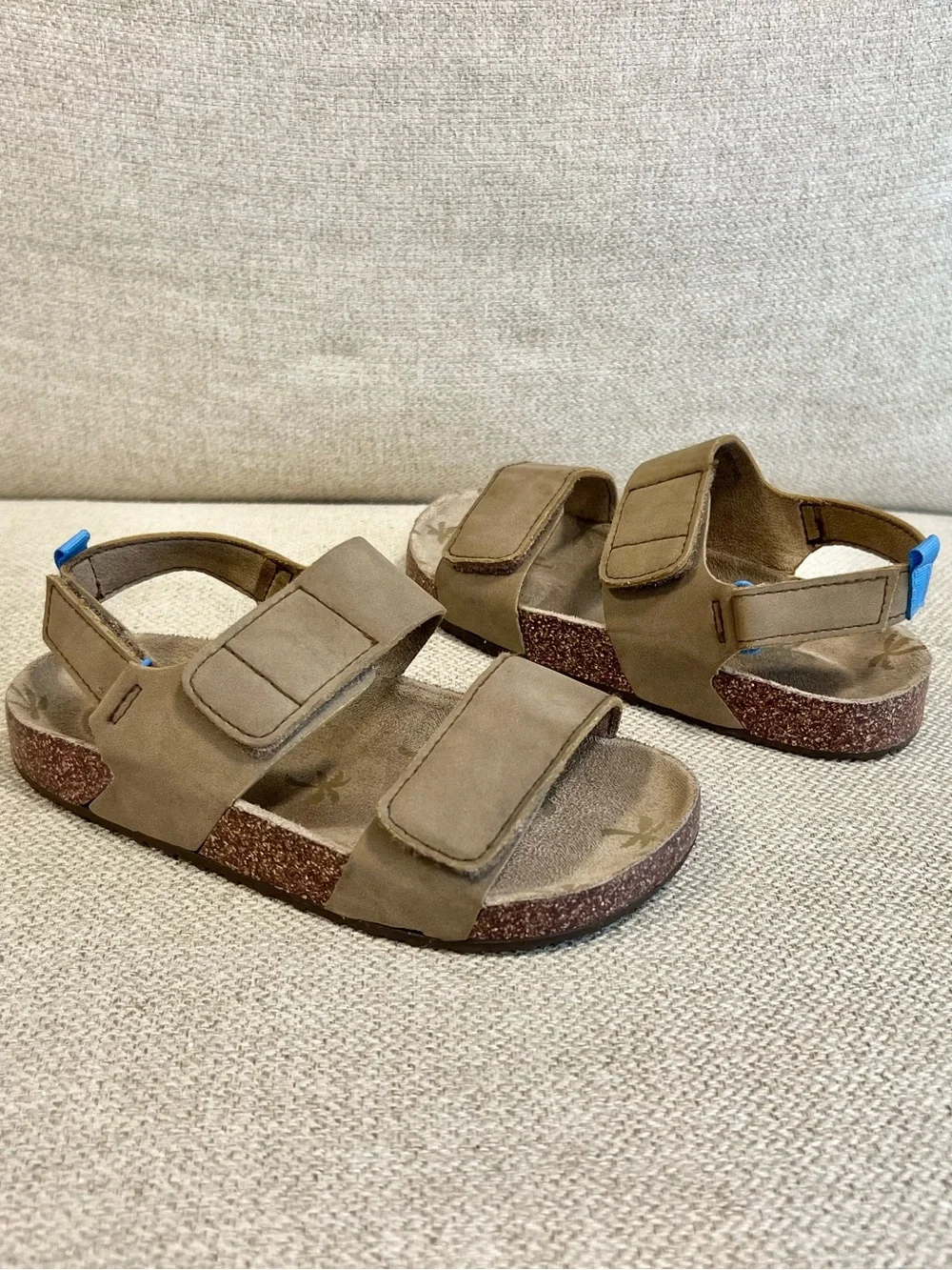 Wonder Nation Size 11 Toddler Brown Double Strap Sandals EUC